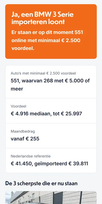 Importcheck op een telefoon